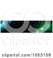 Royalty Free Vector Clip Art Illustration Of A Black Website Banner With Blue And Green Bokeh Lights by KJ Pargeter
