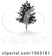 Poster, Art Print Of Black Tree Silhouette And Reflection - 3