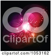 Poster, Art Print Of Royalty-Free Vector Clipart Illustration Of A Background Of Glowing Pink And Orange Lights On Black