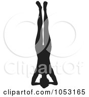 Black Silhouetted Yoga Pose Woman - 8