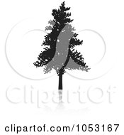 Poster, Art Print Of Black Tree Silhouette And Reflection - 4