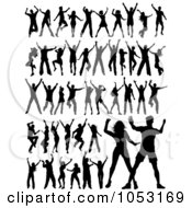 Royalty Free Vector Clip Art Illustration Of A Digital Collage Of Dancer Silhouettes