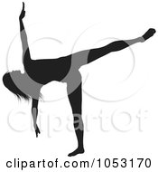 Black Silhouetted Yoga Pose Woman - 5