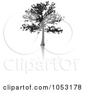 Poster, Art Print Of Black Tree Silhouette And Reflection - 1