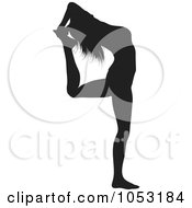Black Silhouetted Yoga Pose Woman - 7