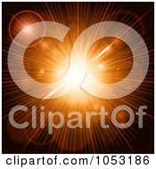 Poster, Art Print Of Orange Burst Background With Flares