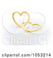 Royalty Free 3d Vector Clip Art Illustration Of Two 3d Golden Hearts
