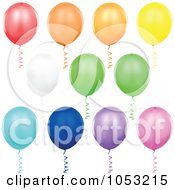 Royalty Free Vector Clip Art Illustration Of A Digital Collage Of 11 Colorful Party Balloons