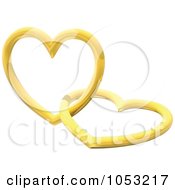 Poster, Art Print Of 3d Golden Hearts