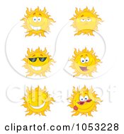 Poster, Art Print Of Digital Collage Of Happy Sun Faces