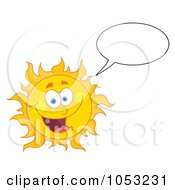 Royalty Free Vector Clip Art Illustration Of A Happy Sun Talking