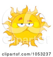 Royalty Free Vector Clip Art Illustration Of A Grumpy Sun