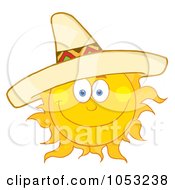 Poster, Art Print Of Happy Sun Wearing A Sombrero