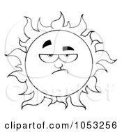 Poster, Art Print Of Outline Of A Grumpy Sun