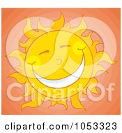 Poster, Art Print Of Happy Sun In An Orange Sky