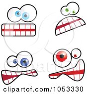 Poster, Art Print Of Digital Collage Of Funny Cartoon Faces - 1