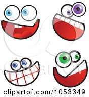 Poster, Art Print Of Digital Collage Of Funny Cartoon Faces - 6