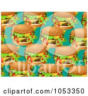 Poster, Art Print Of Background Pattern Of Cheeseburgers