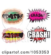 Royalty Free Vector Clip Art Illustration Of A Digital Collage Of Crash Comic Bursts