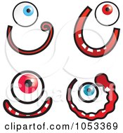 Poster, Art Print Of Digital Collage Of Funny Cartoon Faces - 4