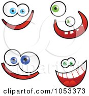 Royalty Free Vector Clip Art Illustration Of A Digital Collage Of Funny Cartoon Faces 2 by Prawny