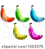 Royalty Free Clip Art Illustration Of A Digital Collage Of Colorful Bananas