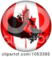 Poster, Art Print Of Canadian Flag Globe With A Silhouette Of Canada