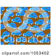 Poster, Art Print Of Background Pattern Of Blue Cars