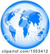 Royalty Free Clip Art Illustration Of A Shiny Blue World Globe