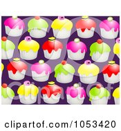 Poster, Art Print Of Background Pattern Of Cupcakes