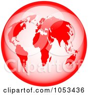 Poster, Art Print Of Shiny Red World Globe