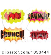 Royalty Free Vector Clip Art Illustration Of A Digital Collage Of Crunch Comic Bursts by Prawny