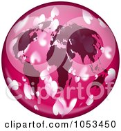 Poster, Art Print Of Pink World Globe With Hearts