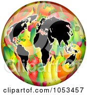 Poster, Art Print Of Continents On A Fruit Globe