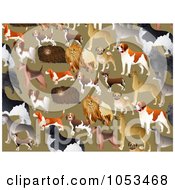 Poster, Art Print Of Background Pattern Of Dogs