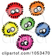 Royalty Free Vector Clip Art Illustration Of A Digital Collage Of Fluffy Germs
