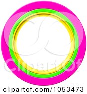 Royalty Free Clip Art Illustration Of A Round Pink Green And Yellow Circle Frame