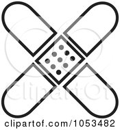 Royalty Free Vector Clip Art Illustration Of A Black And White Bandage Cross