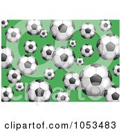 Poster, Art Print Of Background Pattern Of Soccer Balls