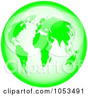 Poster, Art Print Of Shiny Lime Green World Globe