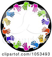 Royalty Free Clip Art Illustration Of A Round Hand Print Frame