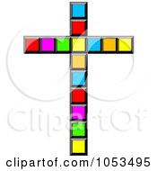 Poster, Art Print Of Colorful Pixel Cross