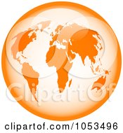 Royalty Free Clip Art Illustration Of A Shiny Orange World Globe