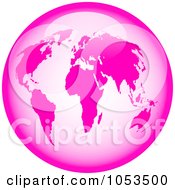 Royalty Free Clip Art Illustration Of A Shiny Pink World Globe