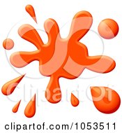 Royalty Free Clip Art Illustration Of An Orange Paint Splatter