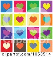 Royalty Free Clip Art Illustration Of A Background Of Colorful Heart Tiles
