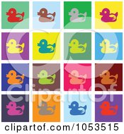 Poster, Art Print Of Background Of Colorful Duck Tiles