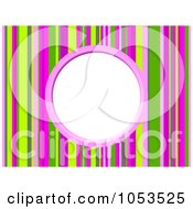 Poster, Art Print Of Pink And Green Stripe Frame With White Space