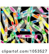Royalty Free Clip Art Illustration Of A Background Pattern Of Crayons