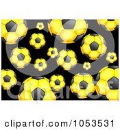 Poster, Art Print Of Background Pattern Of Yellow Soccer Balls